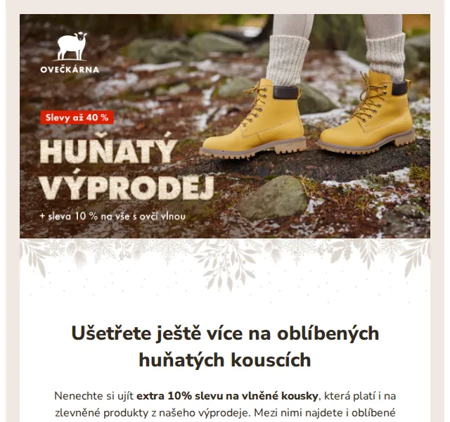 Ovečkárna: Slevy až 40 % + extra 10 % na vlnu – červen 2026 | Nuslet.cz