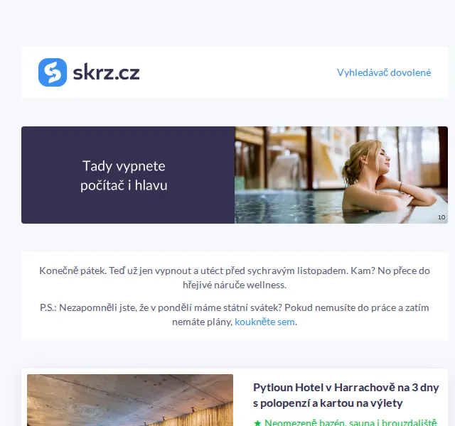 Vánoce na Skrz: Wellness pobyty až -48 % – červen 2026 | Nuslet.cz