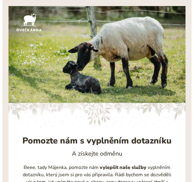 Ovečkárna: Vyplňte dotazník a získejte slevu – červen 2026 | Nuslet.cz
