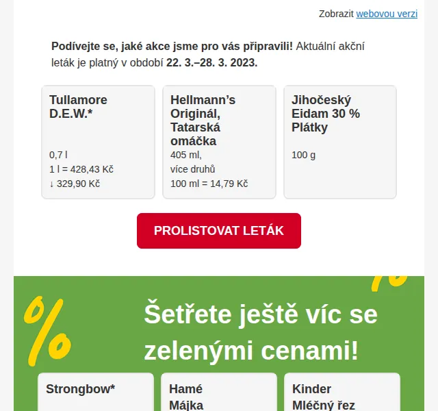 Billa: Tullamore D.E.W. 329,90 Kč a slevy až 58 % – březen 2023 | Nuslet.cz