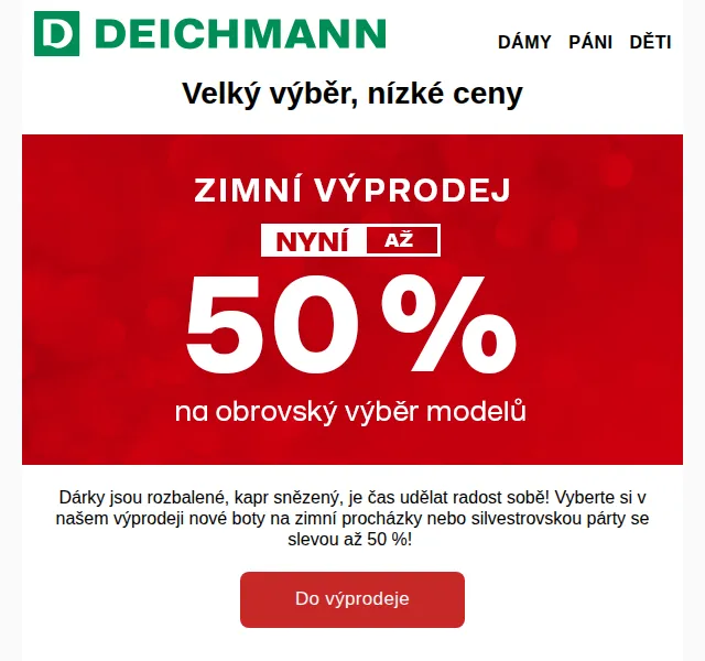 DEICHMANN: Výprodej se slevou až 50 % – červen 2026 | Nuslet.cz