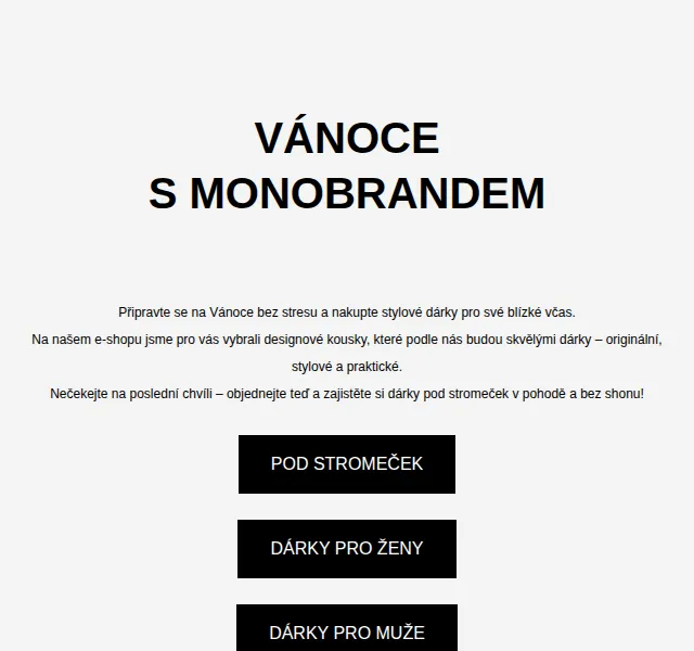 Monobrand: Vánoční dárky pro ženy i muže – červen 2026 | Nuslet.cz