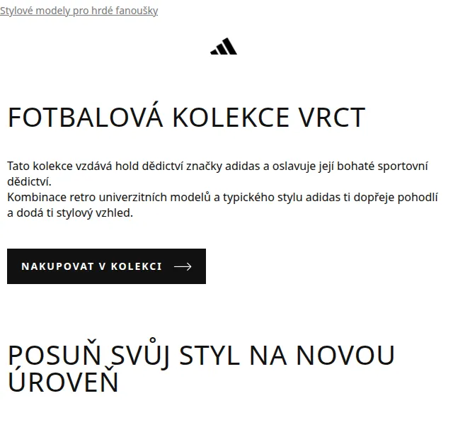 Adidas: Fotbalová kolekce VRCT – červen 2026 | Nuslet.cz