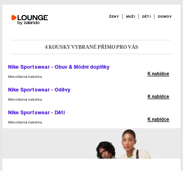 Lounge by Zalando: Nike, ARKET & LEGO – červen 2026 | Nuslet.cz
