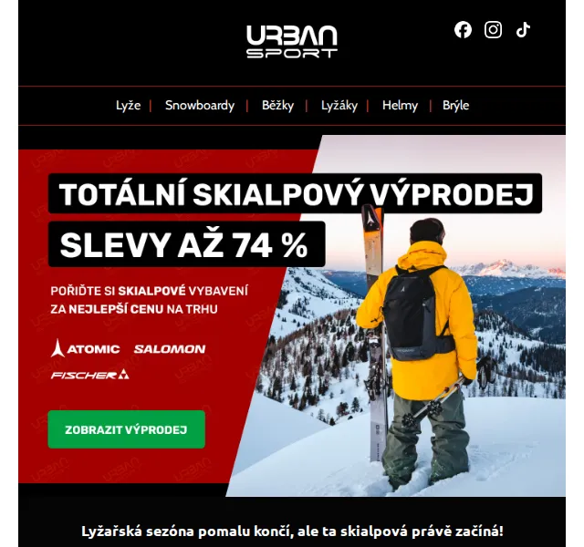 Urban Sport: Skialpy se slevou až 74 % – červen 2026 | Nuslet.cz
