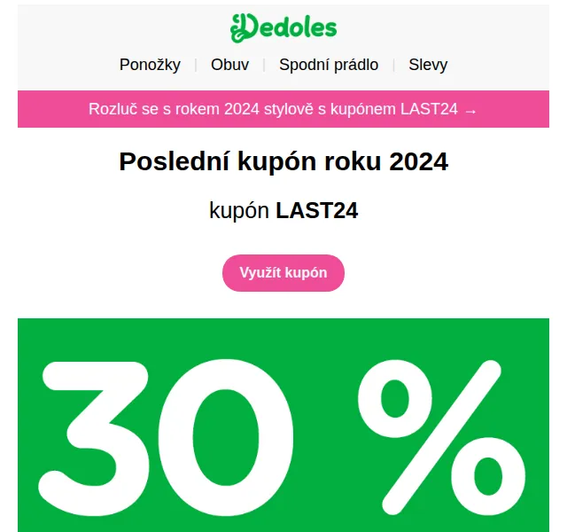 Dedoles: Poslední sleva roku 30 % na vše – červen 2026 | Nuslet.cz