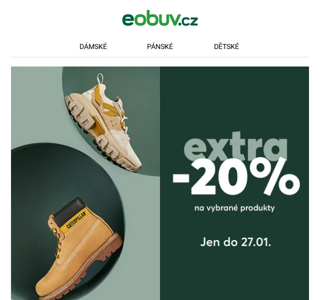 Eobuv: EXTRA sleva 20 % na celý sortiment – červen 2026 | Nuslet.cz