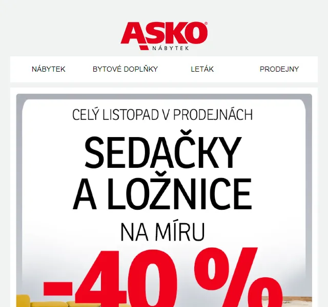 Asko Nábytek: Nové akční letáky – červen 2026 | Nuslet.cz