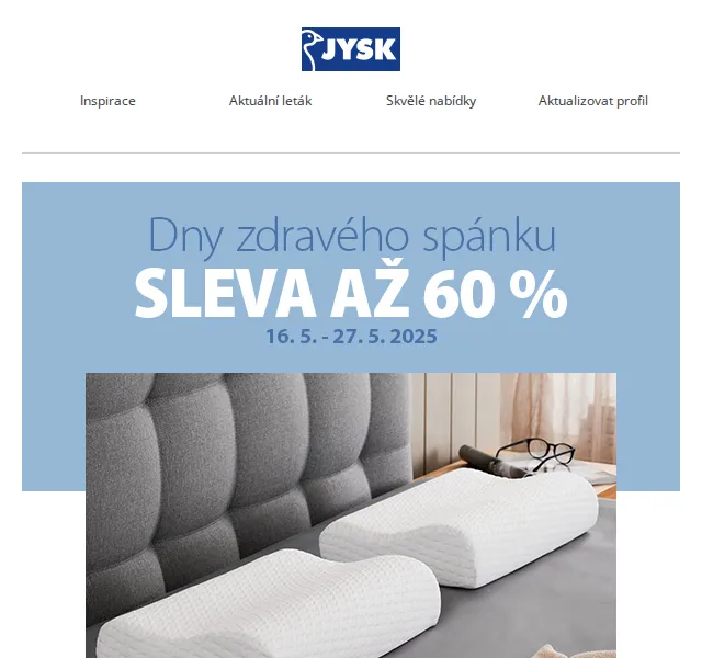 JYSK: Dny spánku – sleva až 60 % na matrace – červen 2026 | Nuslet.cz