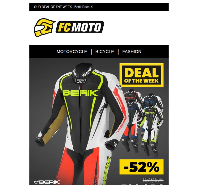 FC-Moto: Berik Race-X se slevou 52 % – červen 2026 | Nuslet.cz