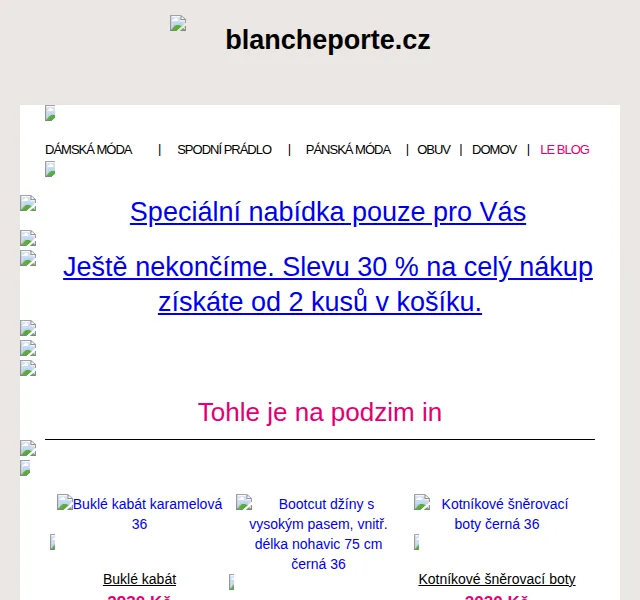 Blancheporte: Sleva 30 % na celý nákup – červen 2026 | Nuslet.cz