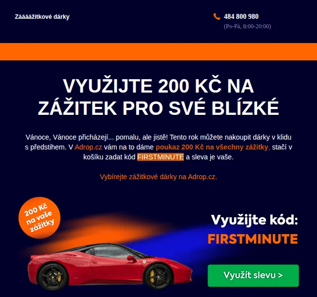 Adrop: 200 Kč na zážitkové dárky – červen 2026 | Nuslet.cz