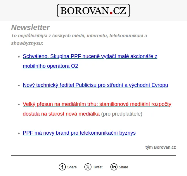 Aleš Borovan: Novinky z O2 a mediálního trhu – červen 2026 | Nuslet.cz
