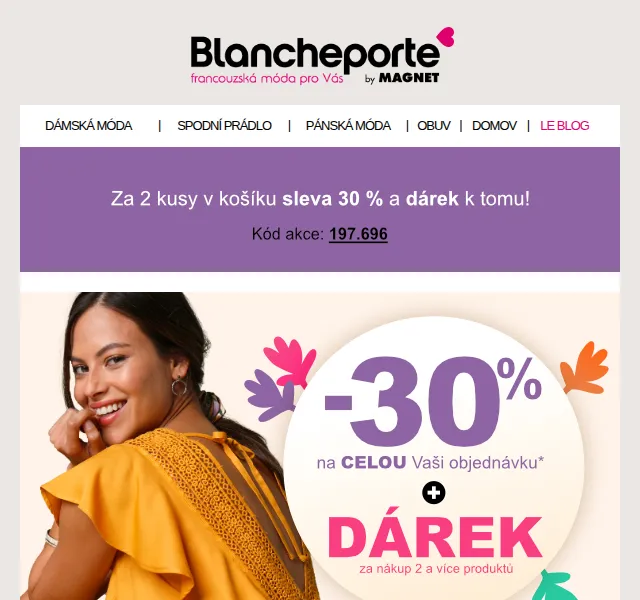 Blancheporte: -30 % na pohodlnou módu na výlety a volný čas – červen 2026 | Nuslet.cz