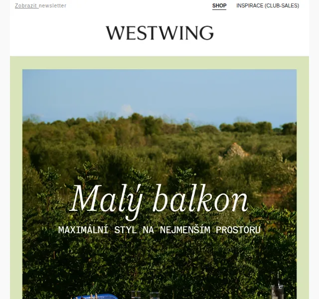 Westwing: exteriérové kousky pro balkon – červen 2026 | Nuslet.cz