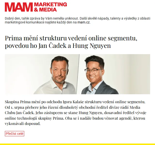 Marketing & Media: Novinky z online segmentu – červen 2026 | Nuslet.cz