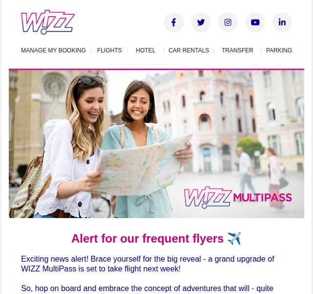 Wizz Air: WIZZ MultiPass upgrade exkluzivně – červenec 2026 | Nuslet.cz