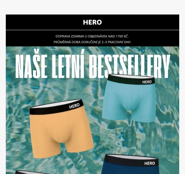 HERO: Boxerky se slevou dle objemu košíku – srpen 2026