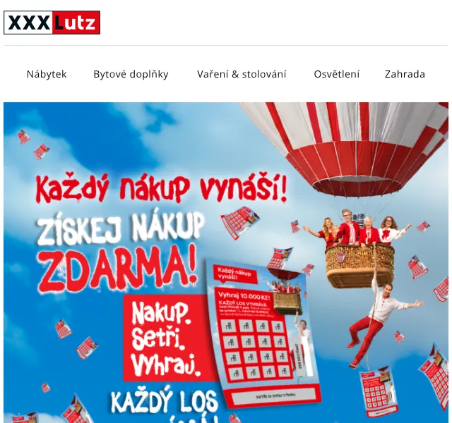 XXXLutz: Losování na nákupy do 10.000 Kč – srpen 2026