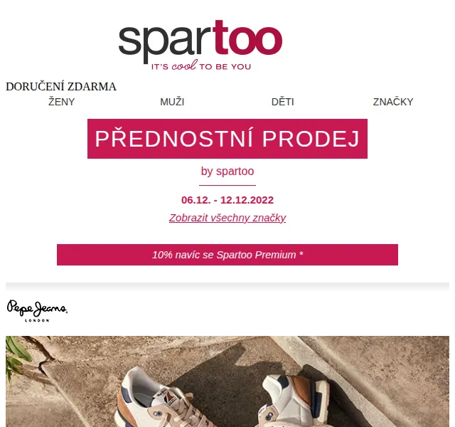 Spartoo: Sleva až -50% na Pepe jeans a Quiksilver – červen 2026 | Nuslet.cz
