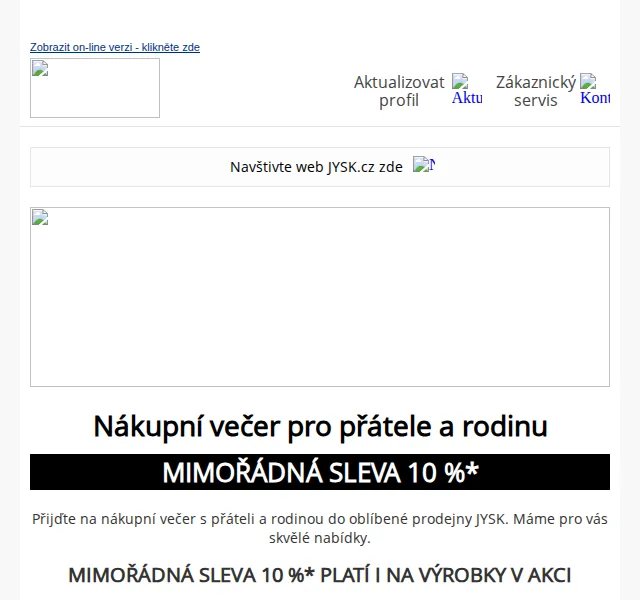 JYSK: VIP sleva 10 % na nákupní večer – říjen 2026 | Nuslet.cz