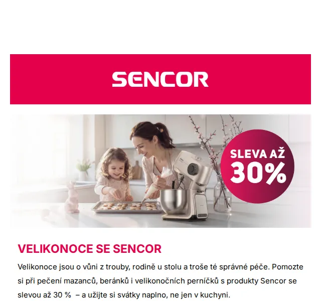 Sencor: Velikonoční slevy až 65 % – červen 2026 | Nuslet.cz