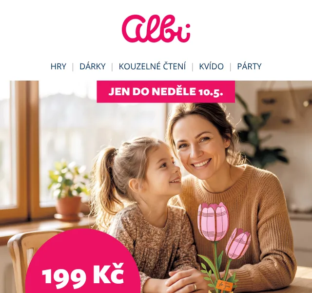 Albi: Květina na Den matek – 199 Kč tulipán, 15 % sleva | Květen 2026