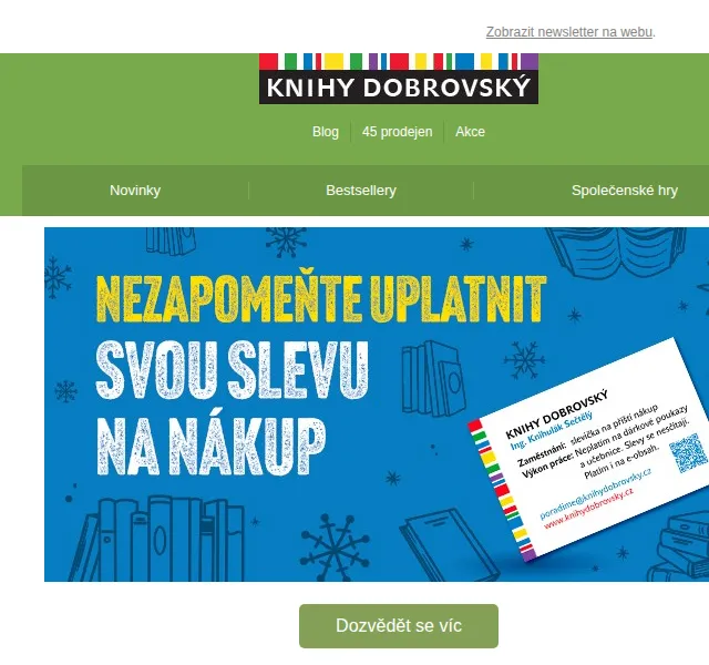 KnihyDobrovsky.cz: Slevový voucher 20% na knižní novinky – červen 2026 | Nuslet.cz