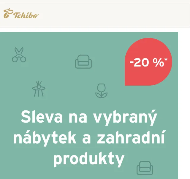 Tchibo: 20 % sleva na nábytek a zahradn produkty – duben 2026