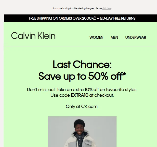 Calvin Klein: Extra 10 % sleva na top kolekce – červen 2026 | Nuslet.cz
