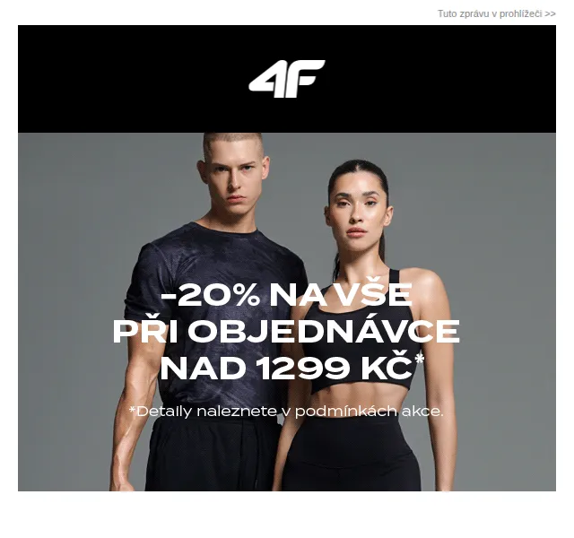 4Fstore.cz: sleva 20 % na vše od 1 299 Kč – červen 2026 | Nuslet.cz