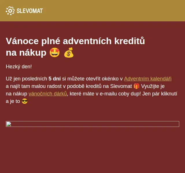 Slevomat: Adventní kredity na nákup – červen 2026 | Nuslet.cz