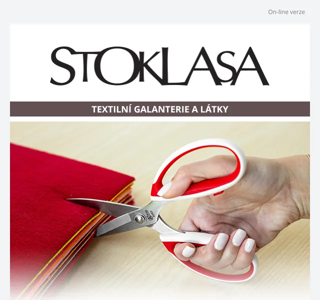 Stoklasa: Nůžky PIN a látky až -40 % – duben 2026