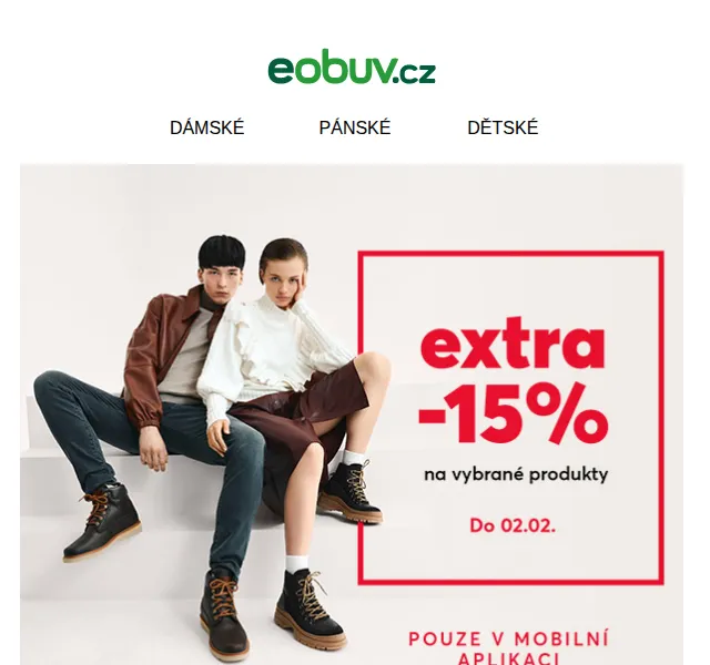eobuv.cz: Sleva 15 % na boty v aplikaci – červen 2026 | Nuslet.cz