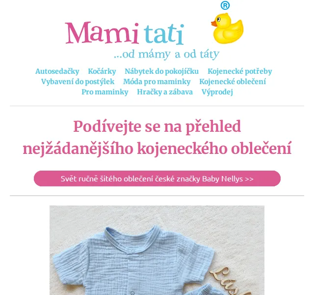 Mamitati.cz: Sleva 40 % na body Baby Nellys – červen 2026 | Nuslet.cz