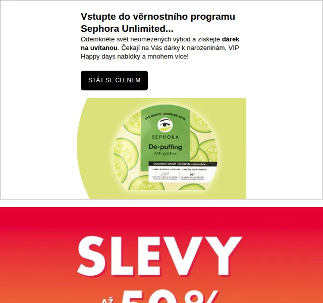 Sephora: Slevy až -50 % na líčení a vůně – červen 2026 | Nuslet.cz