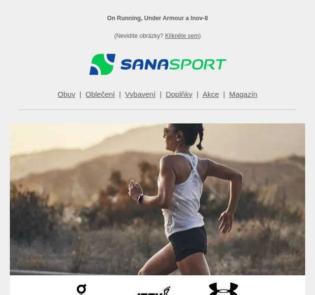 Sanasport: 15% sleva na On Running, Under Armour a Inov-8 – červen 2026 | Nuslet.cz