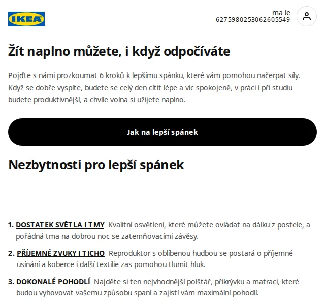 IKEA: 6 kroků k lepšímu spánku – sleva 15 % na lůžkoviny – červen 2026 | Nuslet.cz