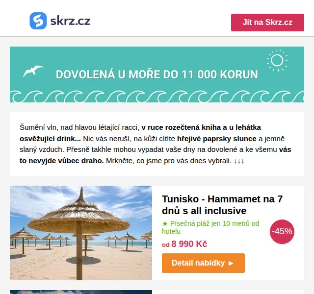 Skrz: Dovolená od 5 363 Kč – září 2026 | Nuslet.cz