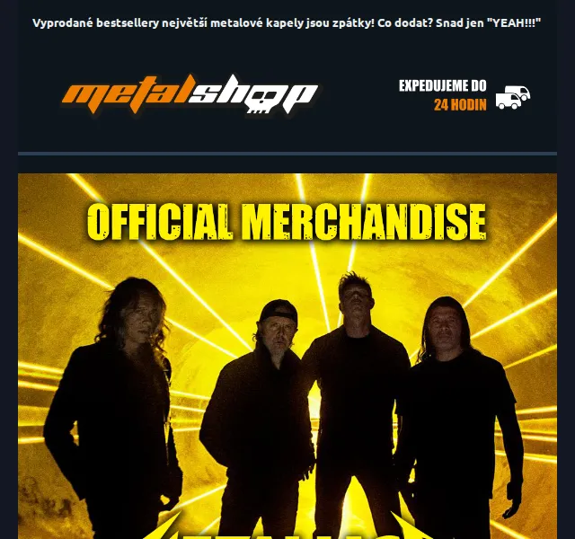METALSHOP: METALLICA doskladněna – červenec 2026 | Nuslet.cz