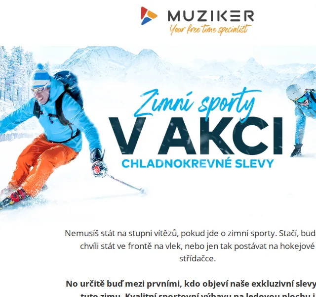 Muziker: Výprodej zimních sportů slevy až 53 % – červen 2026 | Nuslet.cz