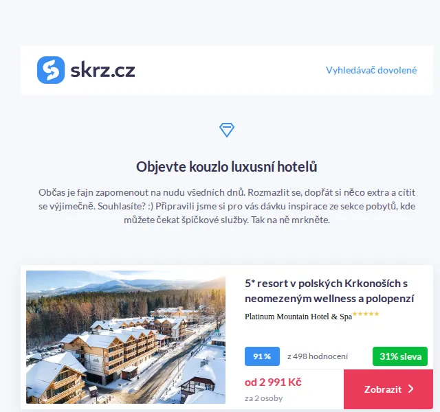 Vánoce na Skrz: Luxusní wellness pobyty sleva až 47 % – červen 2026 | Nuslet.cz