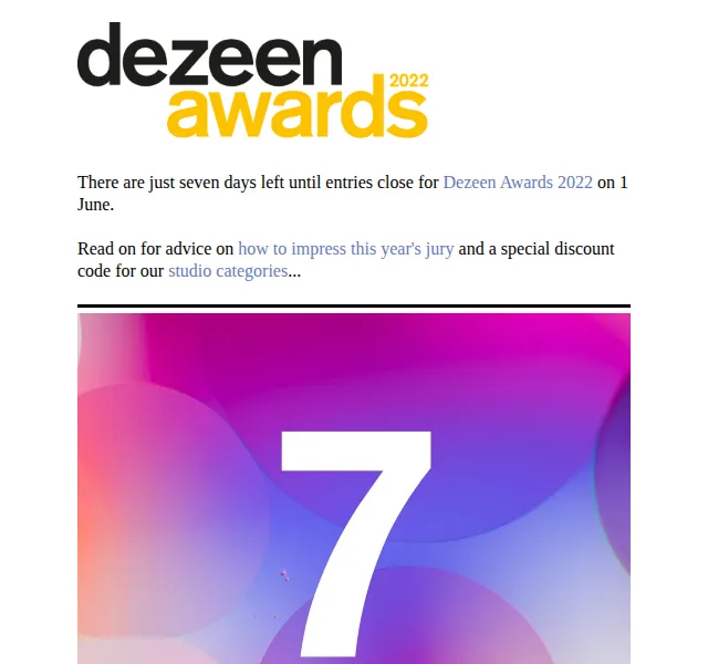 Dezeen Daily: Sleva 50 % na studio kategorie – červen 2026 | Nuslet.cz
