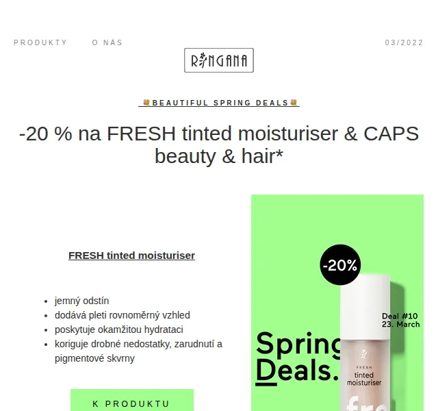 RINGANA: -20 % na Fresh a Caps Beauty – červen 2026 | Nuslet.cz