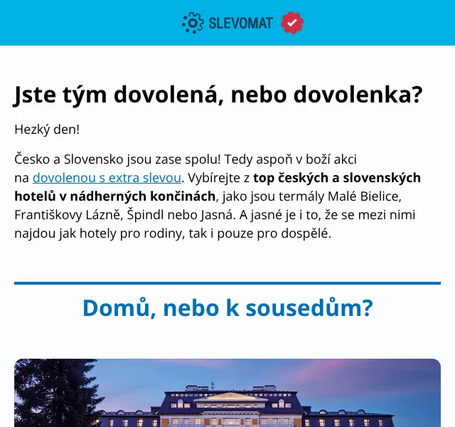 Slevomat: Hotely až 30 % sleva – červen 2026 | Nuslet.cz