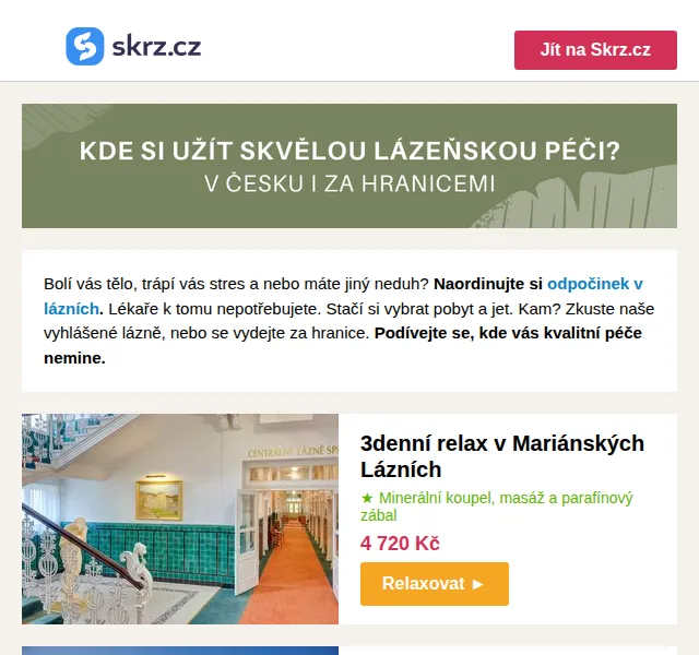 Vánoce na Skrz: 16 TOP nabídek lázní a wellness – červen 2026 | Nuslet.cz