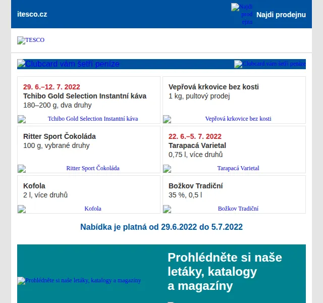 Tesco: Clubcard slevy na Tchibo, Ritter Sport a víno – červenec 2026 | Nuslet.cz