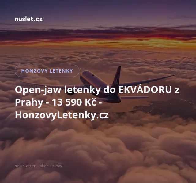 Honzovy letenky: Open-jaw do Ekvádoru 13 590 Kč – červen 2026
