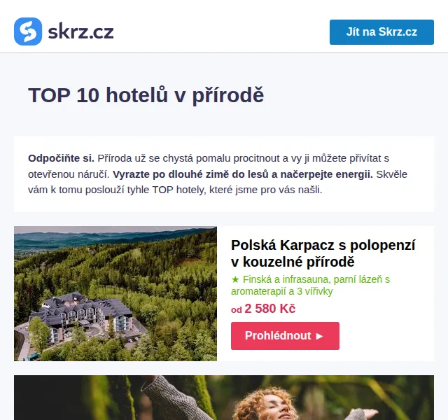 Skrz.cz: TOP 10 hotelů v přírodě – červenec 2026 | Nuslet.cz