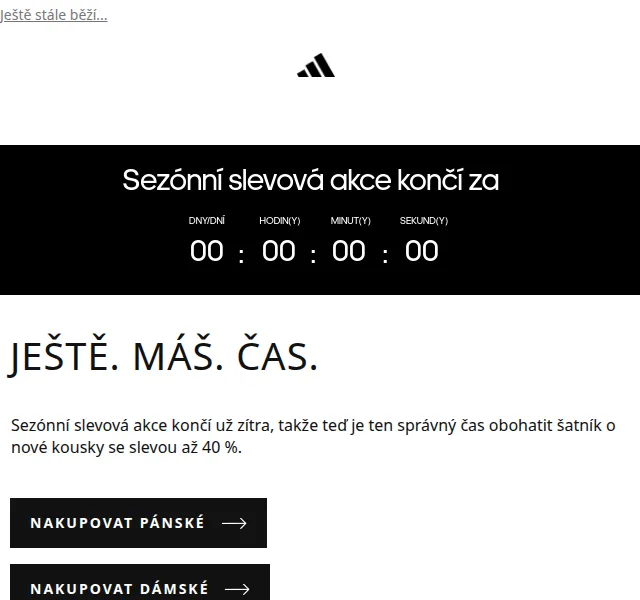 Adidas: sleva až 40 % na sezónní kolekci – červen 2026 | Nuslet.cz